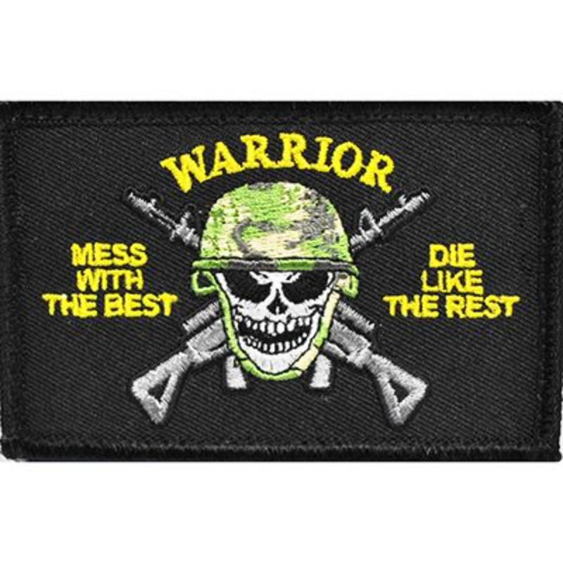 PM5321V Patch - Mess with Best Warrior - Cloth Hook & Eye - 3.5 x 2.25 in.