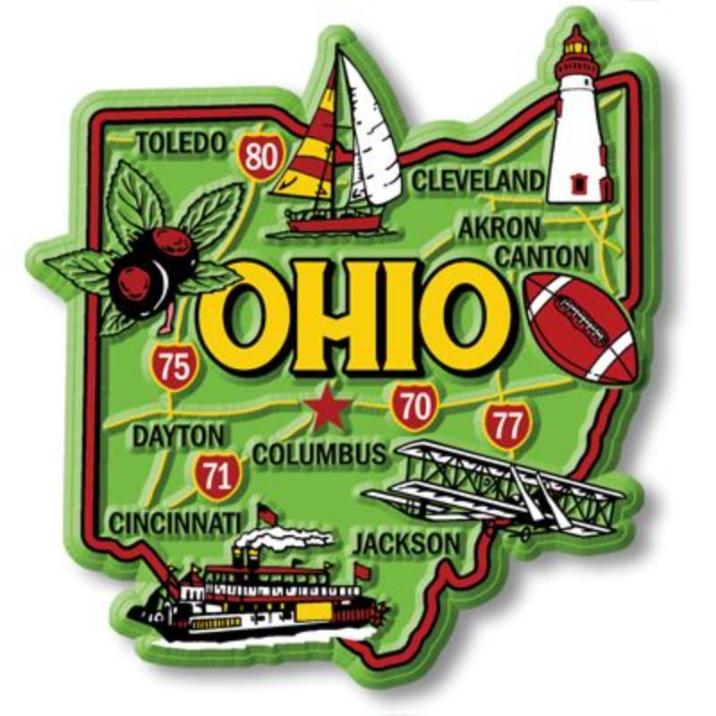MG0036 Magnet - Ohio - 3 to 4 in.