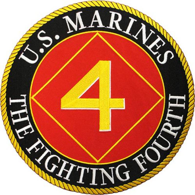 PM9025 Patch - USMC, 4Th Division - 10 in.