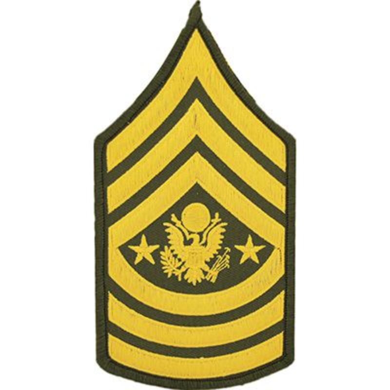 PM1012 Patch - Army, E9, Command Sergeant Major Army - Dress Green - Set of 2 - 3 in. Wide