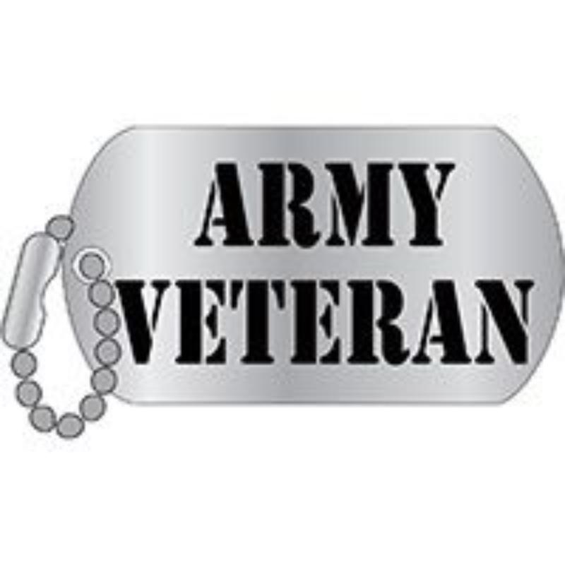 P12011 Pin - Army, Veteran - Dog Tag - 1.25 in.