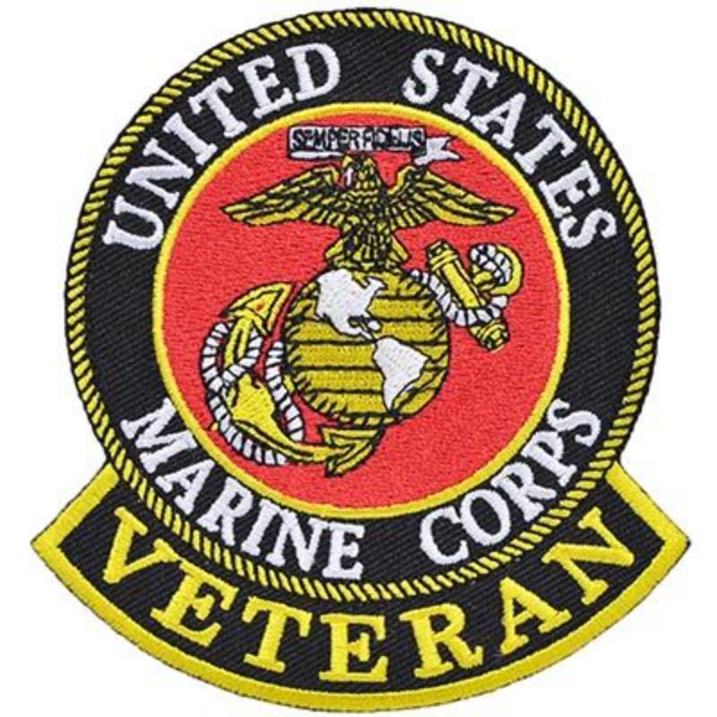 PM0940 Patch - USMC Logo, Veteran - 3.63 in.
