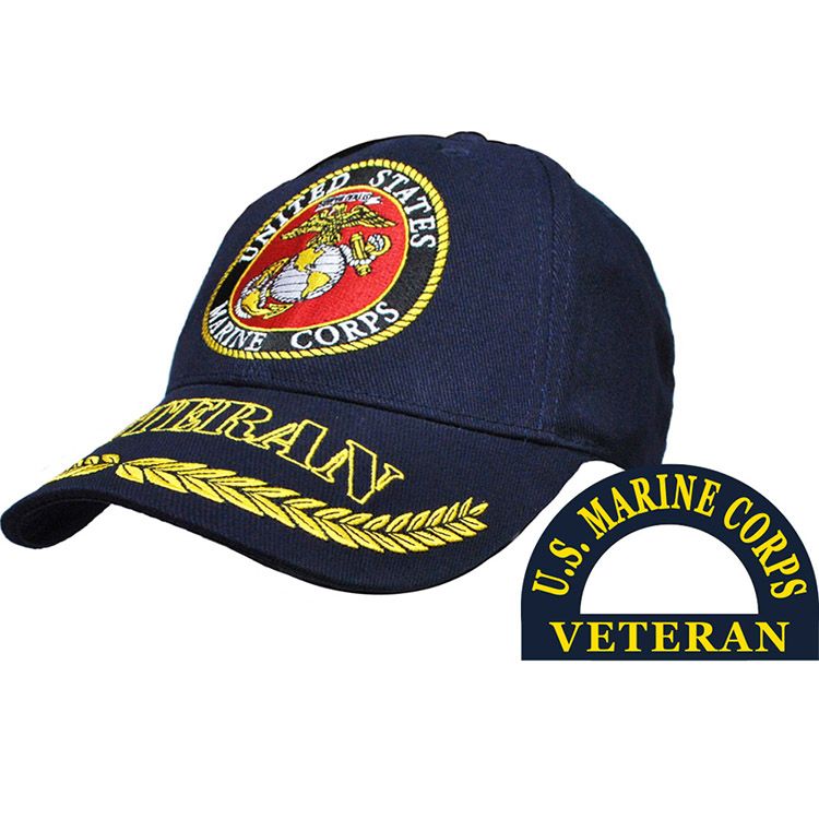 CP00308 Cap - USMC, Veteran, Wreath