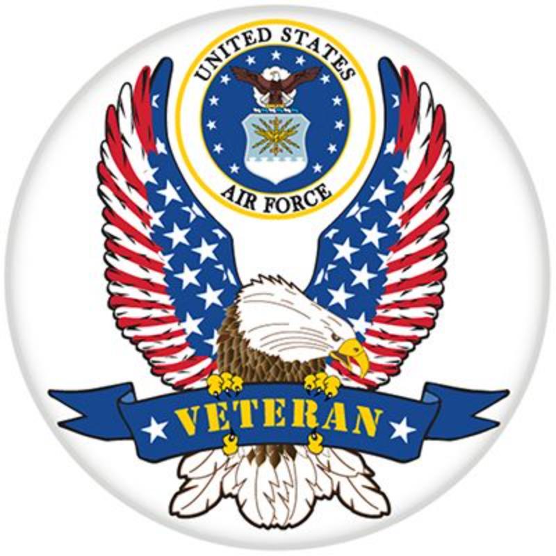MG0816 Magnet - USAF Veteran Button - 3 in.