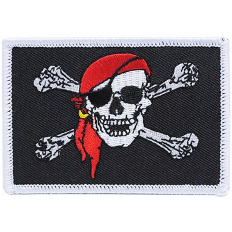 PM3868 Patch - Pirate Flag, Red SCF - 3.5 x 2.5 in.