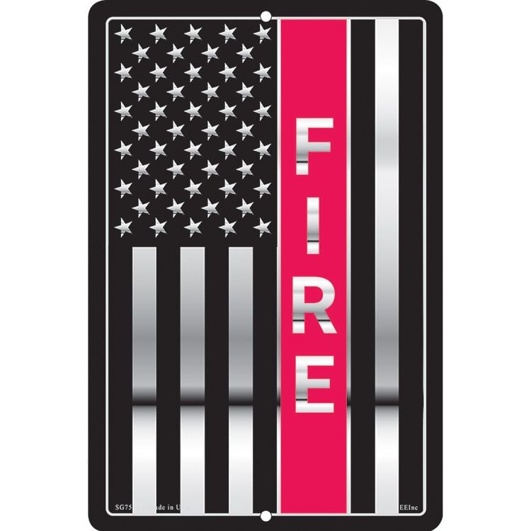 SG7548 Sign - Fire Department Red Line - 8 x 12 in.