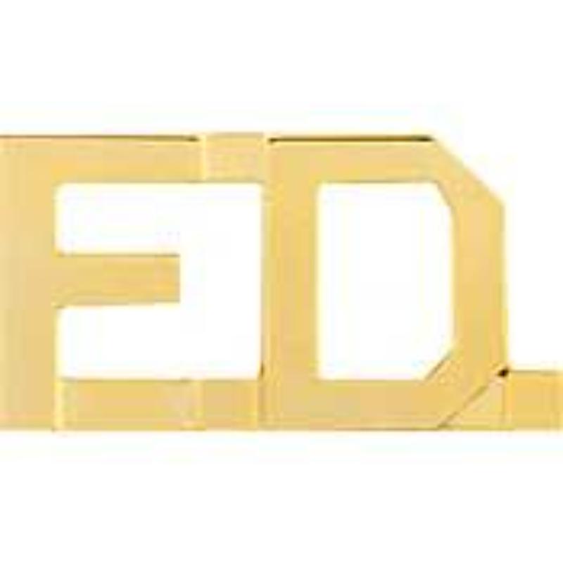 P02405 Pin - Fire Department Script - Gold - 1 in.