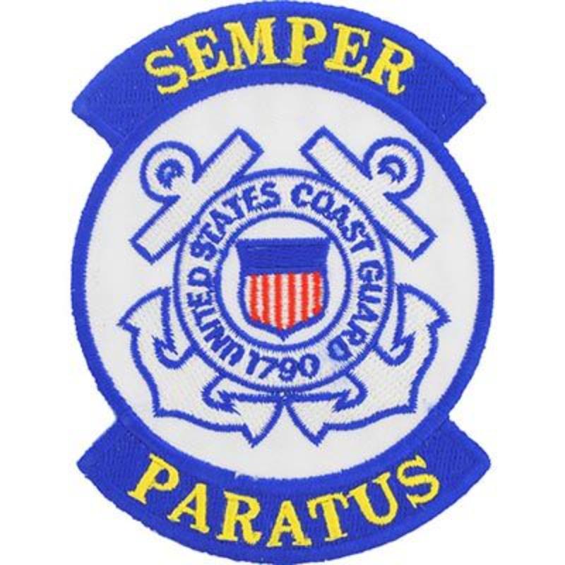 PM0970 Patch - United States Coast Guard, Logo, Semper - Paratus - 3.88 in.