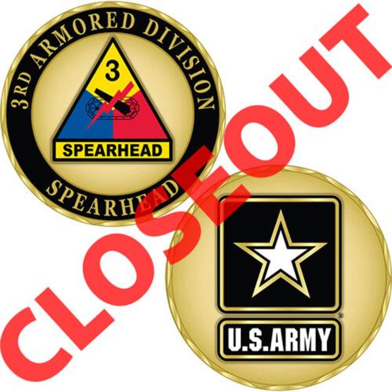 CH1077 Challenge Coin - Army, 3rd - Armor Division - 1.75 in.
