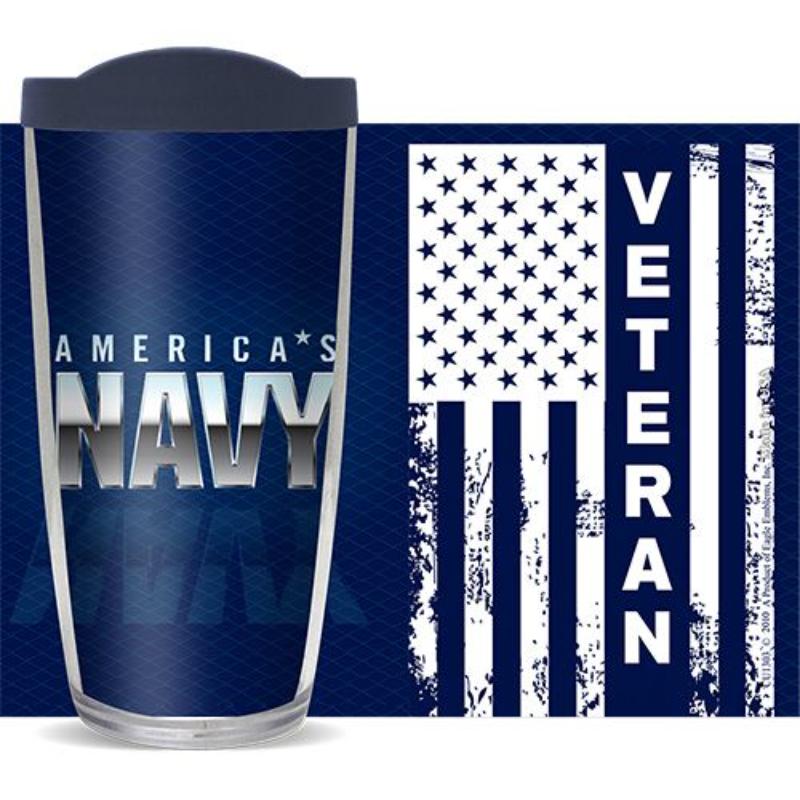 Picture of Eagle Emblems CU1303 Cup - US Navy, Veteran - Premium-Thermal - 16 oz