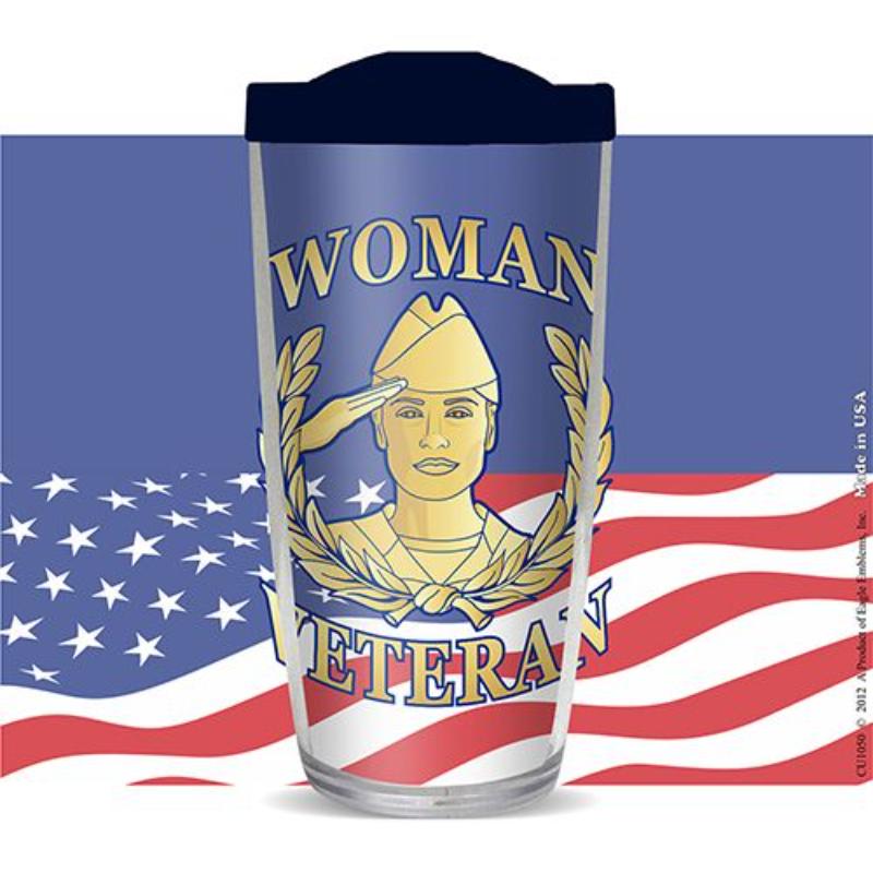 Picture of Eagle Emblems CU1050 Cup - Woman Veteran - Premium-Thermal - 16 oz