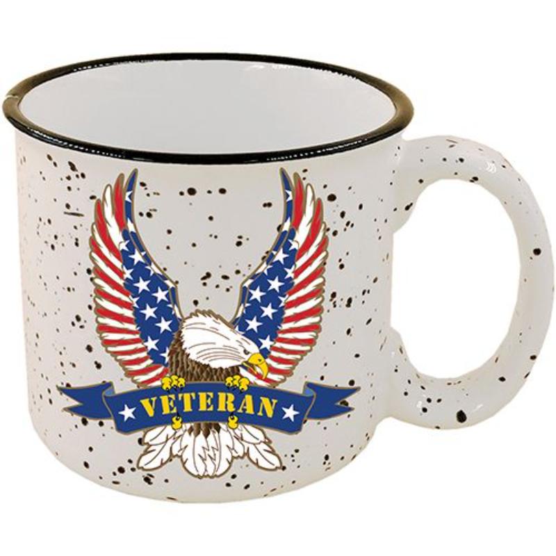 Picture of Eagle Emblems CU0545 Cup - Coffee, USA Veteran Eagle - Stone-Speckled Camper - 14 oz