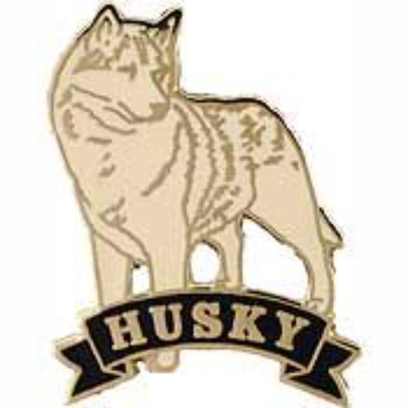 P00285 Pin - Dog, Husky, White - 1 in.