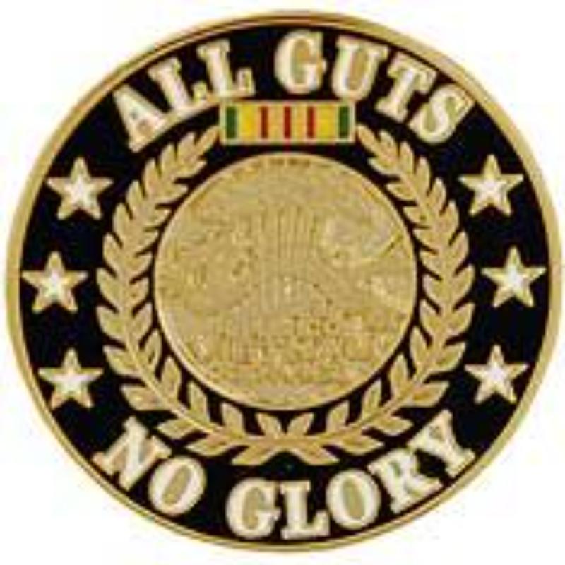 P15286 Pin - Vietnam, All Guts No Glory - 1 in.