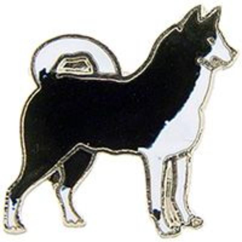 P00307 Pin - Dog, Husky, Black - 1 in.