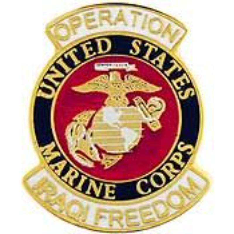 P15526 Pin - Iraqi Freedom, USMC Logo - 1.625 in.