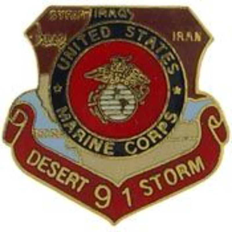 P15575 Pin - Desert Strom USMC, Map - 1 in.