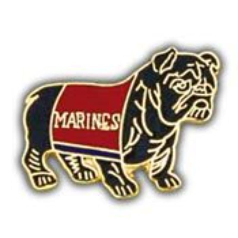P15741 Pin - USMC, Bulldog, Black - 1 in.