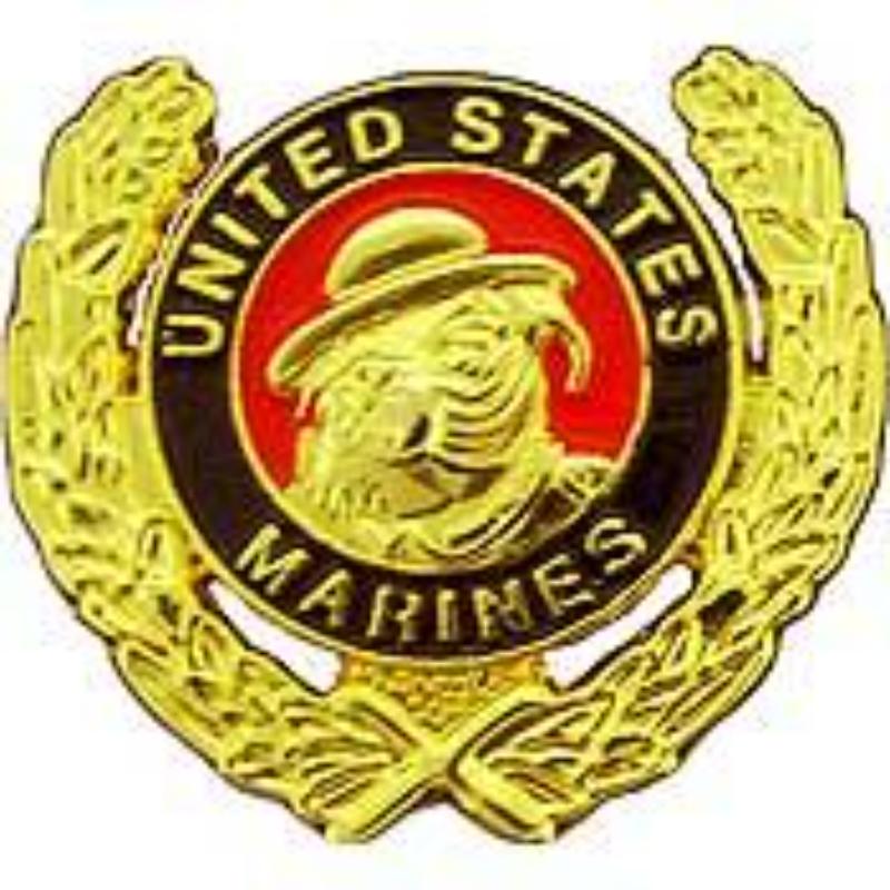 P15842 Pin - USMC, Bulldog, Wreath - 1.181 in.