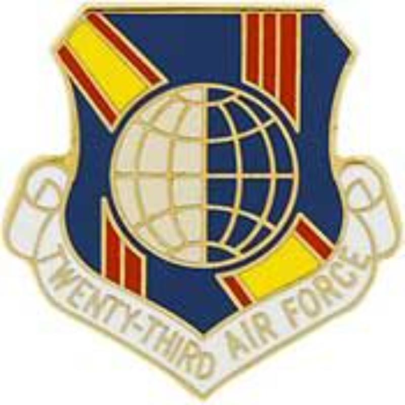 P15970 Pin - USAF, 23rd, Shield - 1 in.