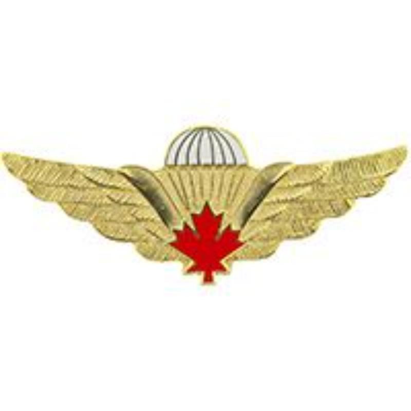 P16122 Wing Pin - Canadian, Jump - Gold & Red - 2.5 in.