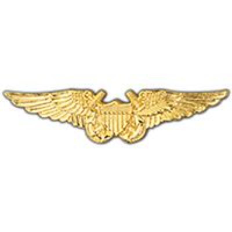 Wing Pin - USN Flight Officer - Gold - 2.75 in. - Durable Design