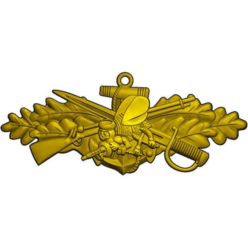 P16375 Pin - USN, Seabee, Combat WFR - Gold - 2.75 in.