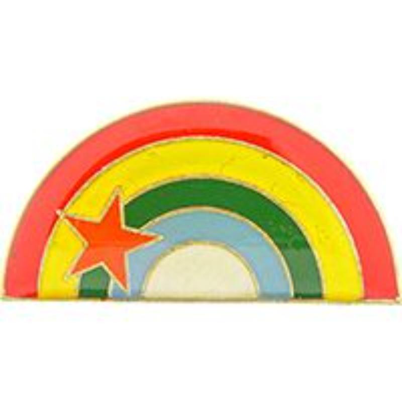 P60253 Pin - Rainbow & Star - 1 in.