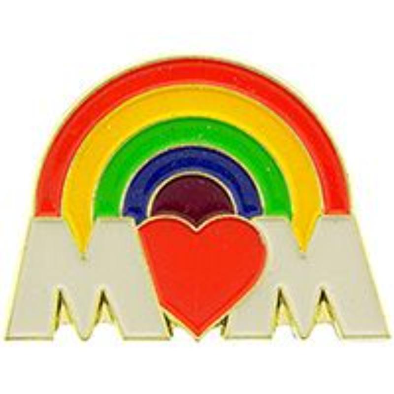 P60256 Pin - Hol, Mom, Heart & Rainb - 1 in.