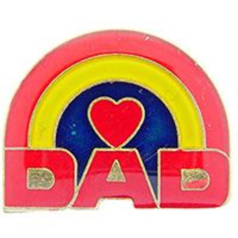 P60261 Pin - Hol, Dad, Heart & Rainb - 1 in.