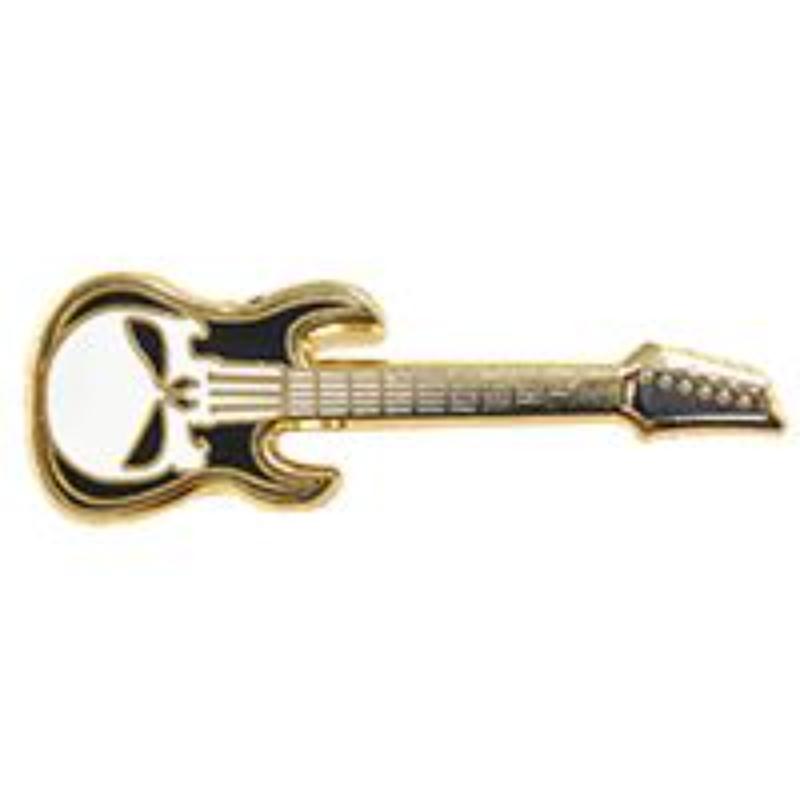 P60872 Pin - Guitar, Electric, Skull Axe - 1.25 in.