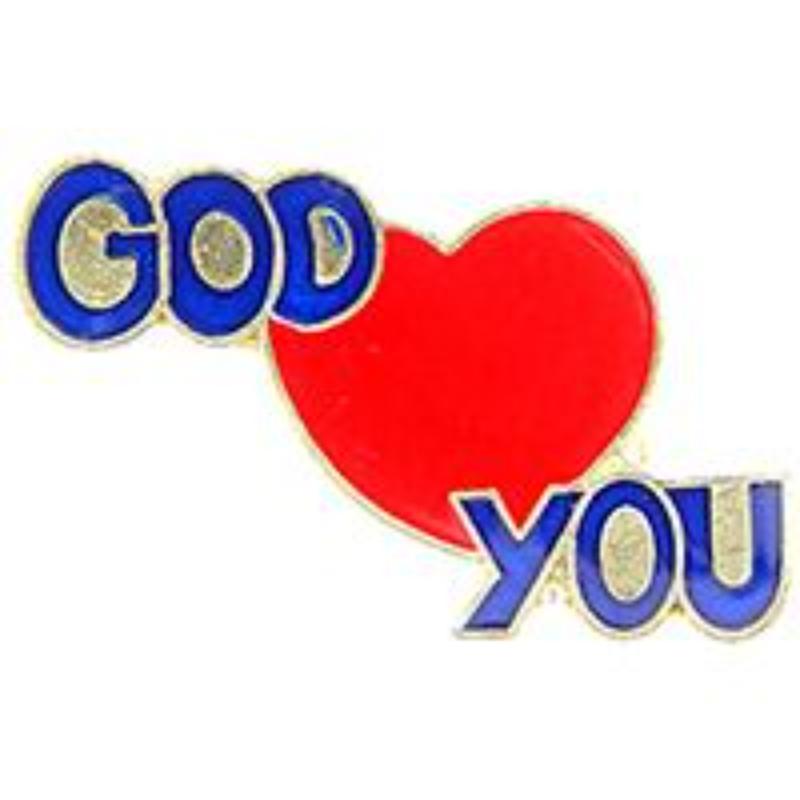P61508 Pin - Religious, God Loves - 1 in.