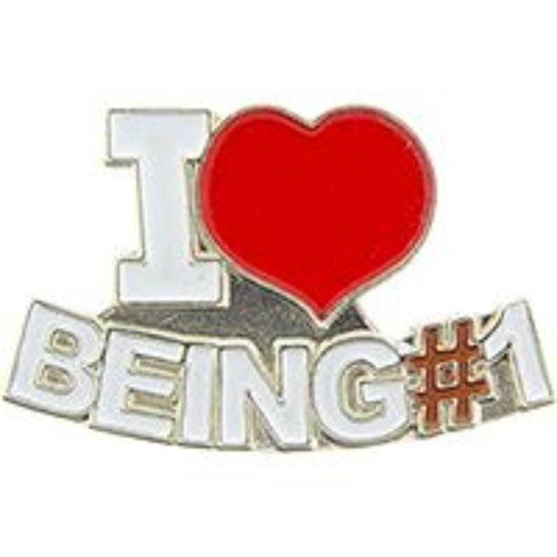P61614 Pin - I Heart Being No. 1 - 1 in.