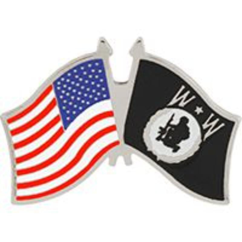 P62531 Pin - Wounded Warrior & USA - 1.25 in.