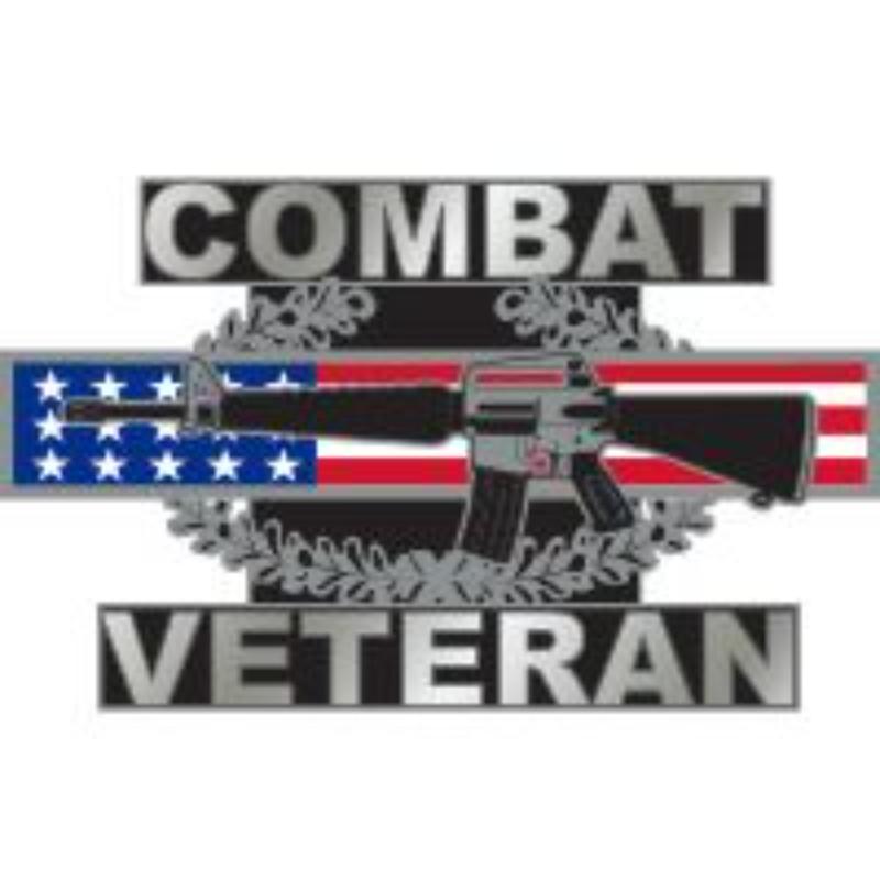 P62572 Pin - Cib, USA, Combat Veteran - 1.25 in.