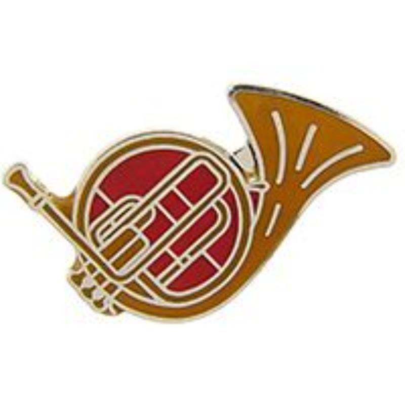 P00558 Pin - Music, Horn, French - 1 in.