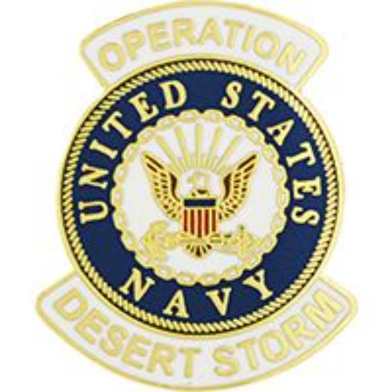 P62976 Pin - Desert Strom USN, Logo - 1.625 in.