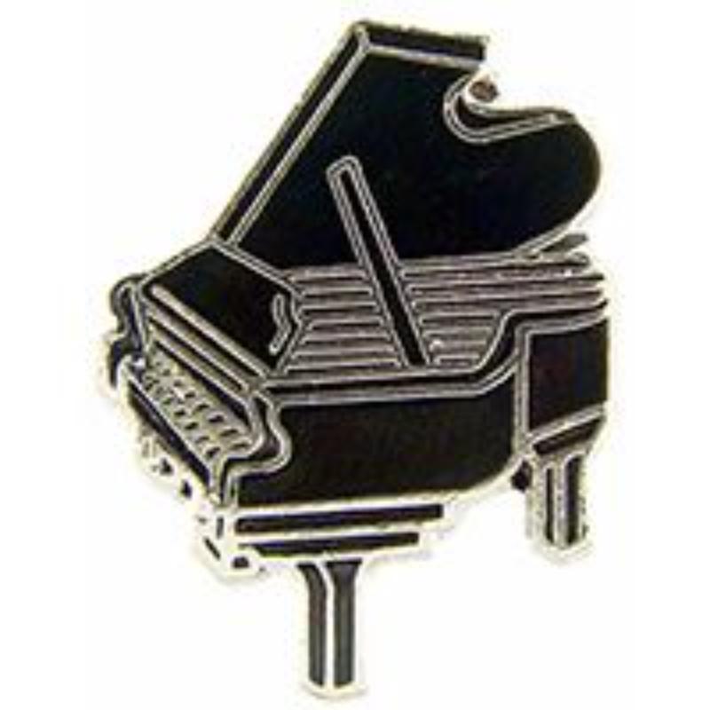 P00578 Pin - Music, Piano, Grand - Black - 1 in.