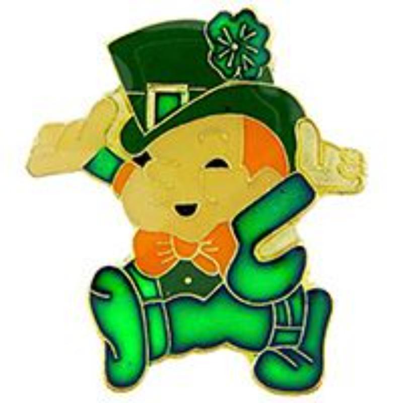 P63627 Pin - Hol, Saint Pat, Leprec - 1 in.
