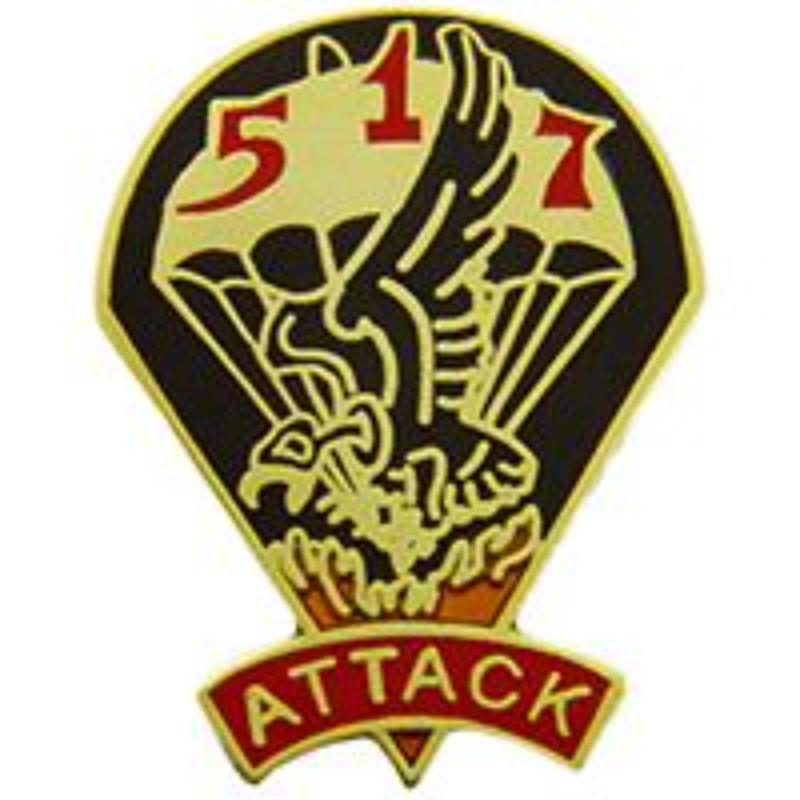 P64015 Pin - Army, 517th Airborne Infantry - 1 in.