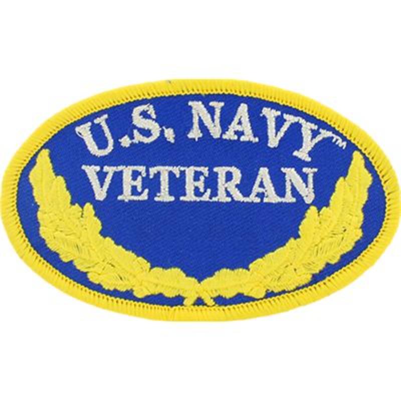 PM0107 Patch - USN, Oval, Veteran - 3.5 in.