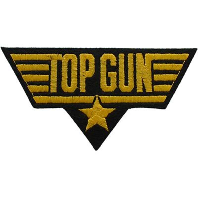 PM0246 Patch - USN, Top Gun, Shield - Black & Yellow - 4.5 in.