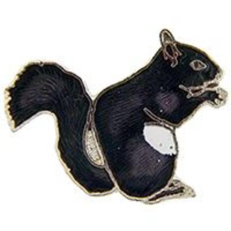 P00651 Pin - Squirrel, Black & Brown - 0.75 in.
