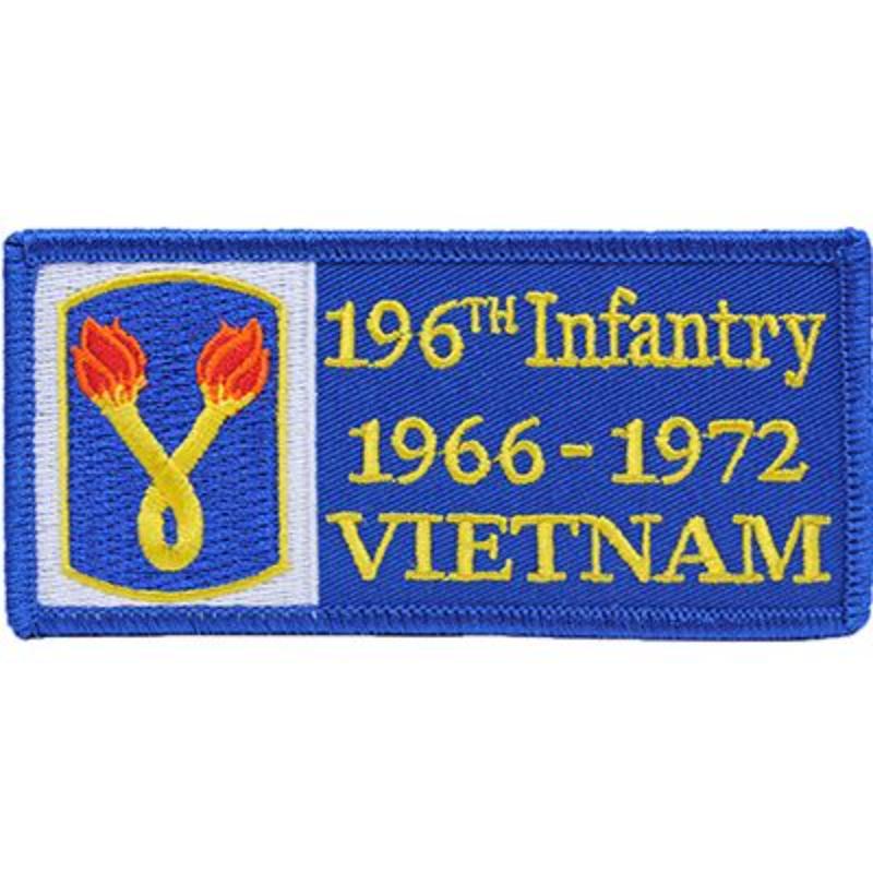 PM0307 Patch - Vietnam, decal, Army - 196th 1966-1972 - 4.13 x 2 in.
