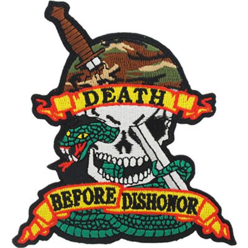 PM0530 Patch - Death Before Dishnr - Skull & Snake - 4.63 in.