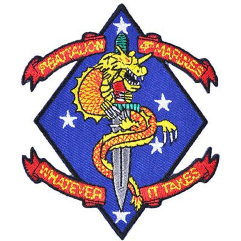 PM0567 Patch - USMC, 1st BN & 4th - 3.25 in.