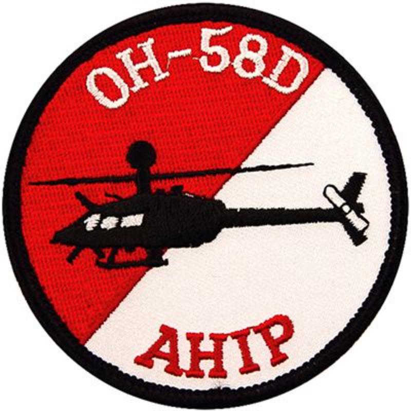 PM0676 Patch - Hel, OH-58D Ahip - Kiowa Warrior - 3 in.