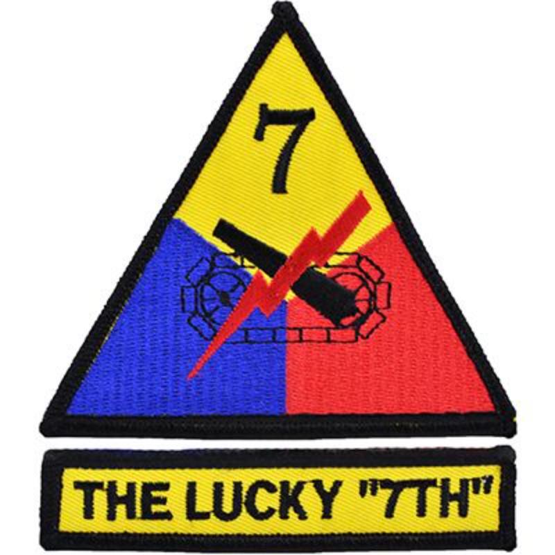 PM0687 Patch - Army, 7th Armored Division - 2 Piece - 3.63 in. Wide