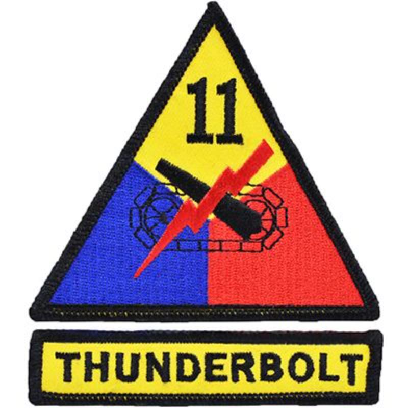 PM0691 Patch - Army, 11th Armored Division - 2 Piece - 3.63 in. Wide
