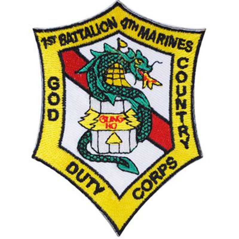 PM0815 Patch - USMC, 1st BN 4th - 3.25 in.